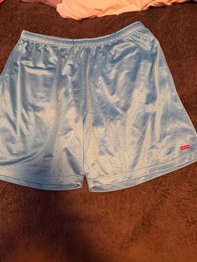 Supreme Light Blue Mesh Athletic Shorts